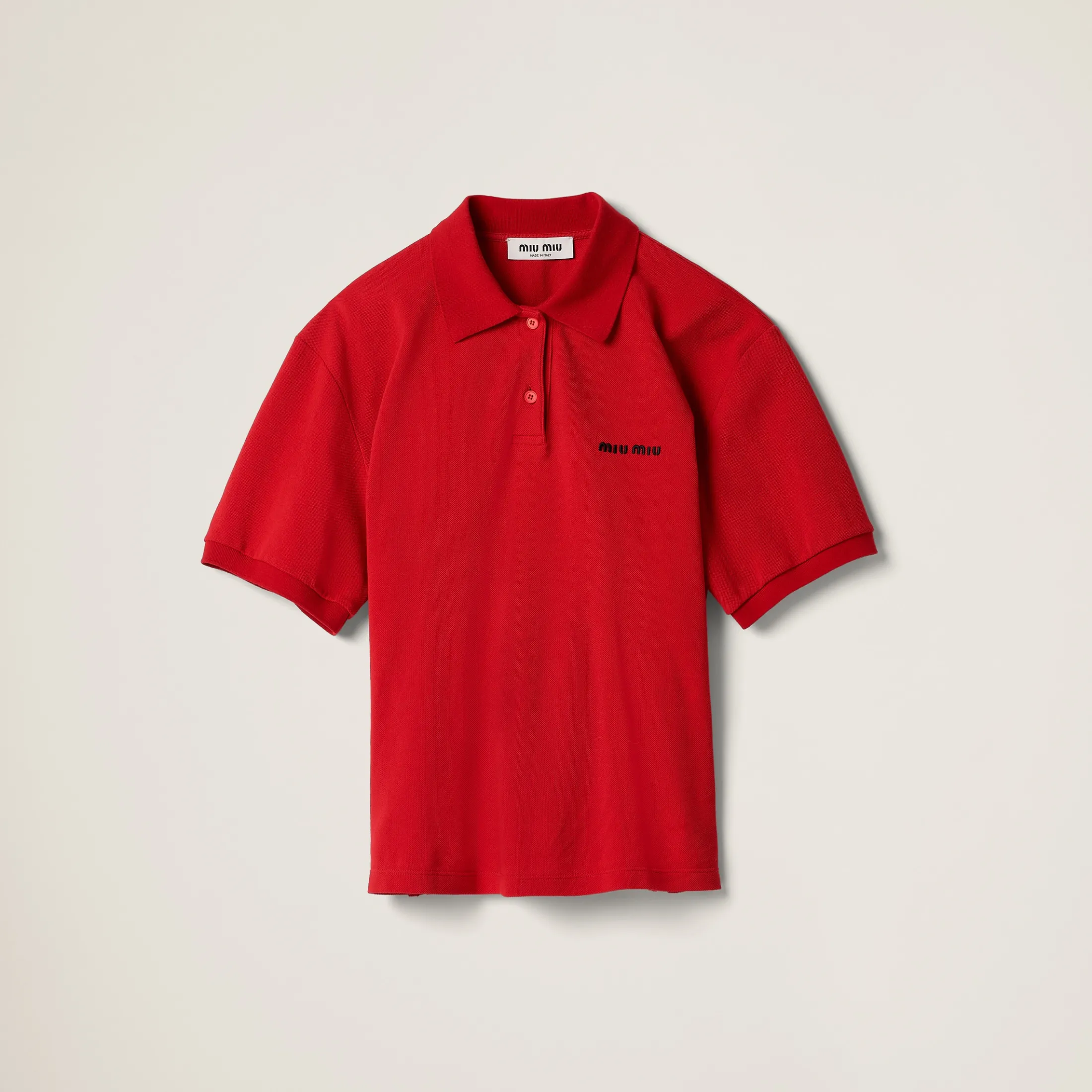 Red Cotton Piqué Polo Shirt | Miu Miu