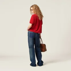 Red Cotton Piqué Polo Shirt | Miu Miu