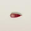 Red Enameled Metal Hair Clip | Miu Miu