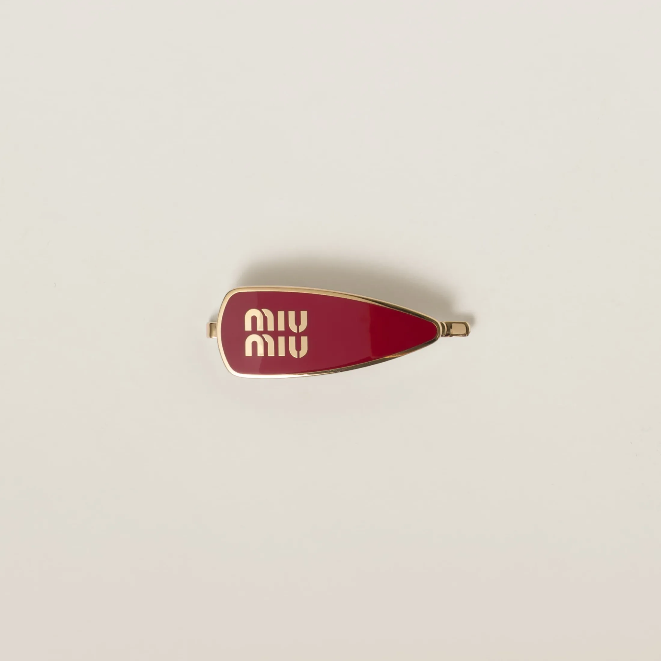 Red Enameled Metal Hair Clip | Miu Miu