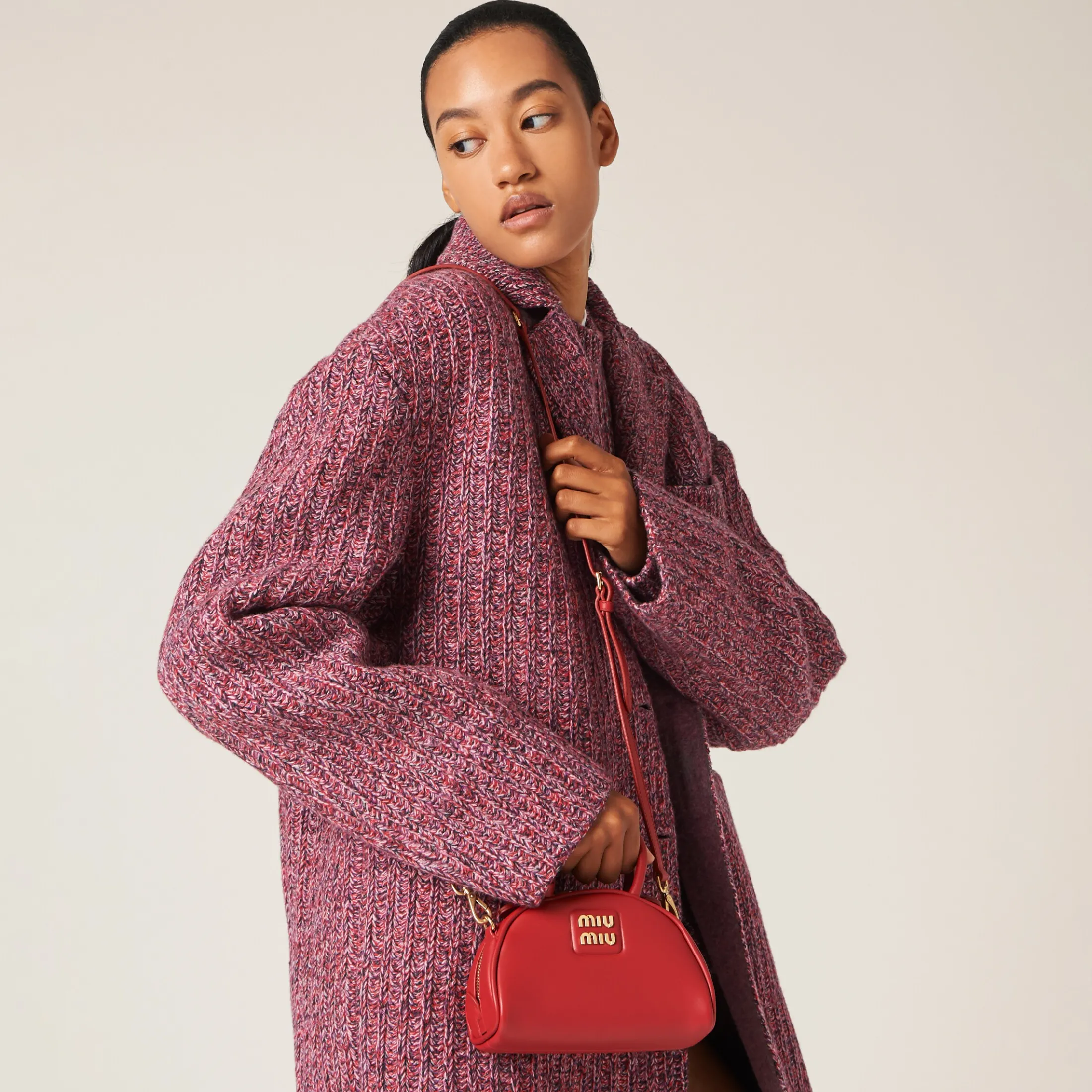 Red Leather Top-handle Bag | Miu Miu