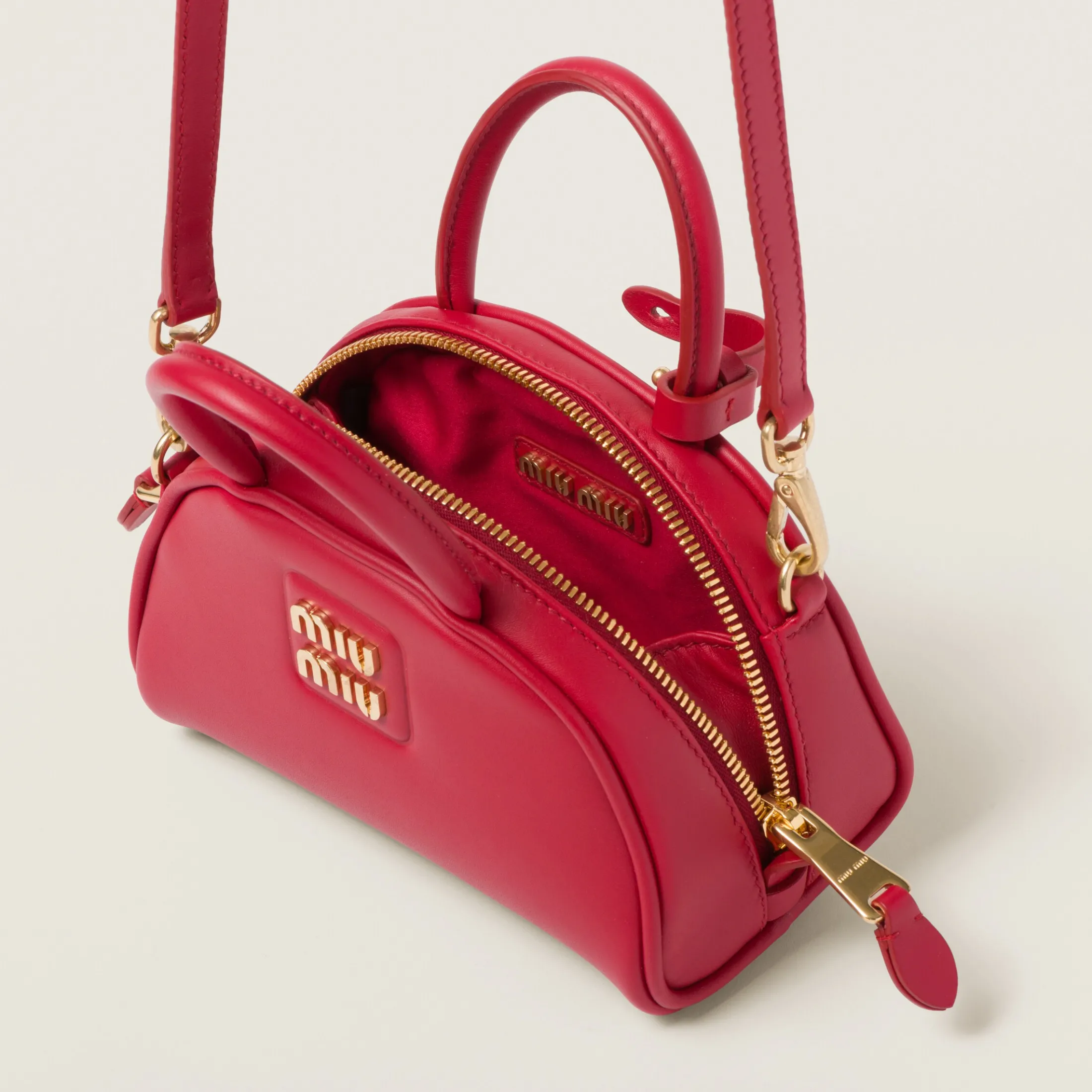 Red Leather Top-handle Bag | Miu Miu