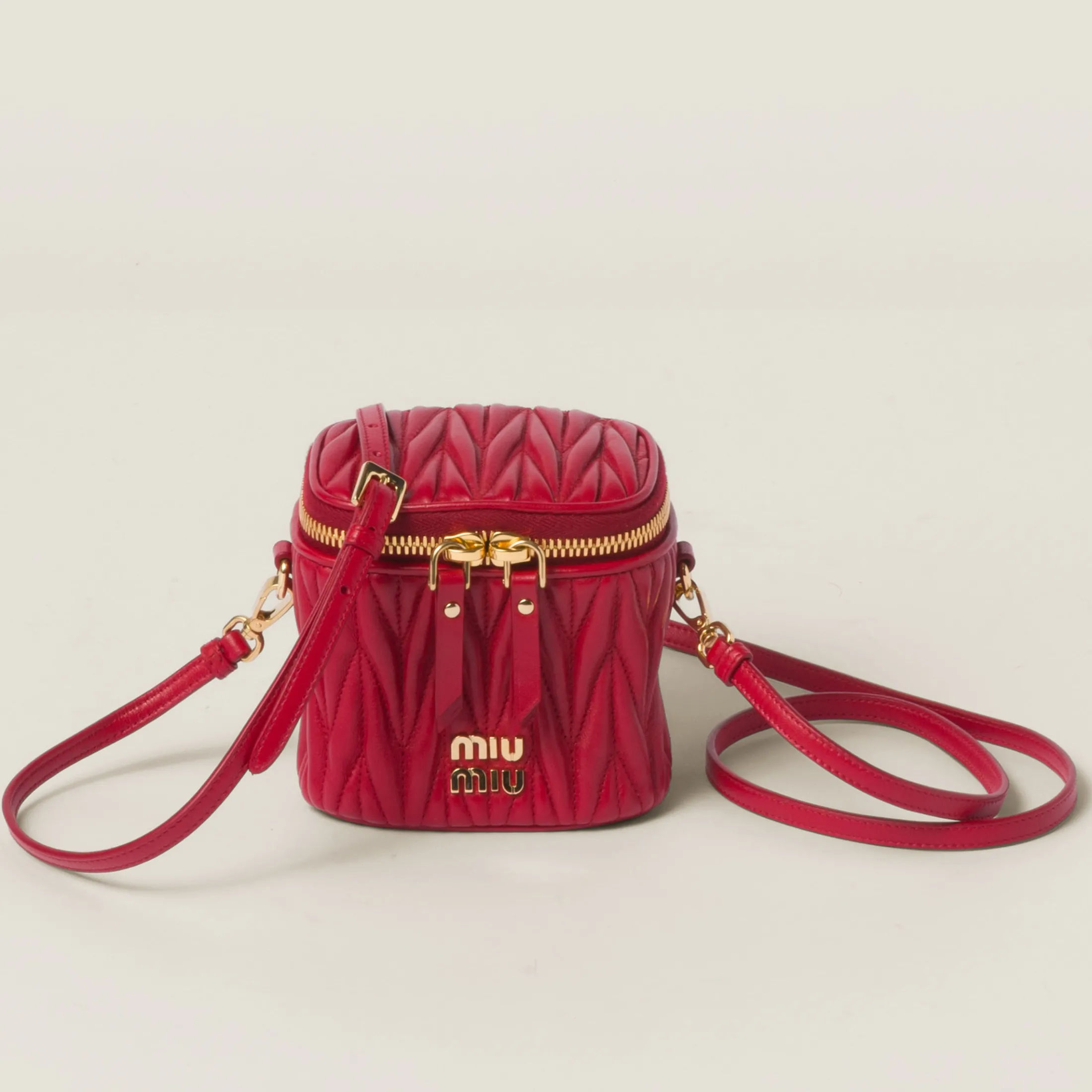 Red Matelassé Nappa Leather Micro Bag | Miu Miu
