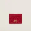 Red Matelassé Nappa Leather Card Holder | Miu Miu