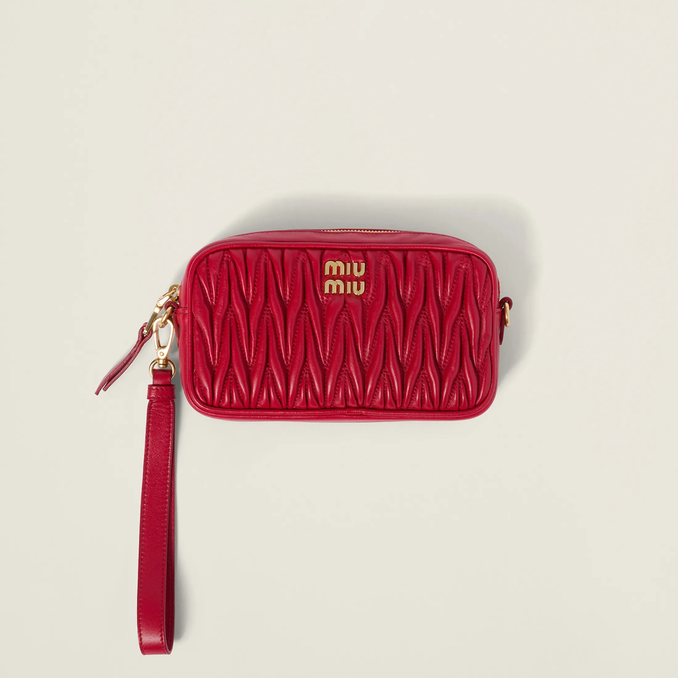 Red Matelassé Nappa Leather Pouch | Miu Miu