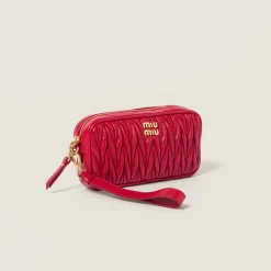 Red Matelassé Nappa Leather Pouch | Miu Miu
