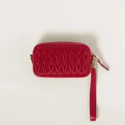 Red Matelassé Nappa Leather Pouch | Miu Miu