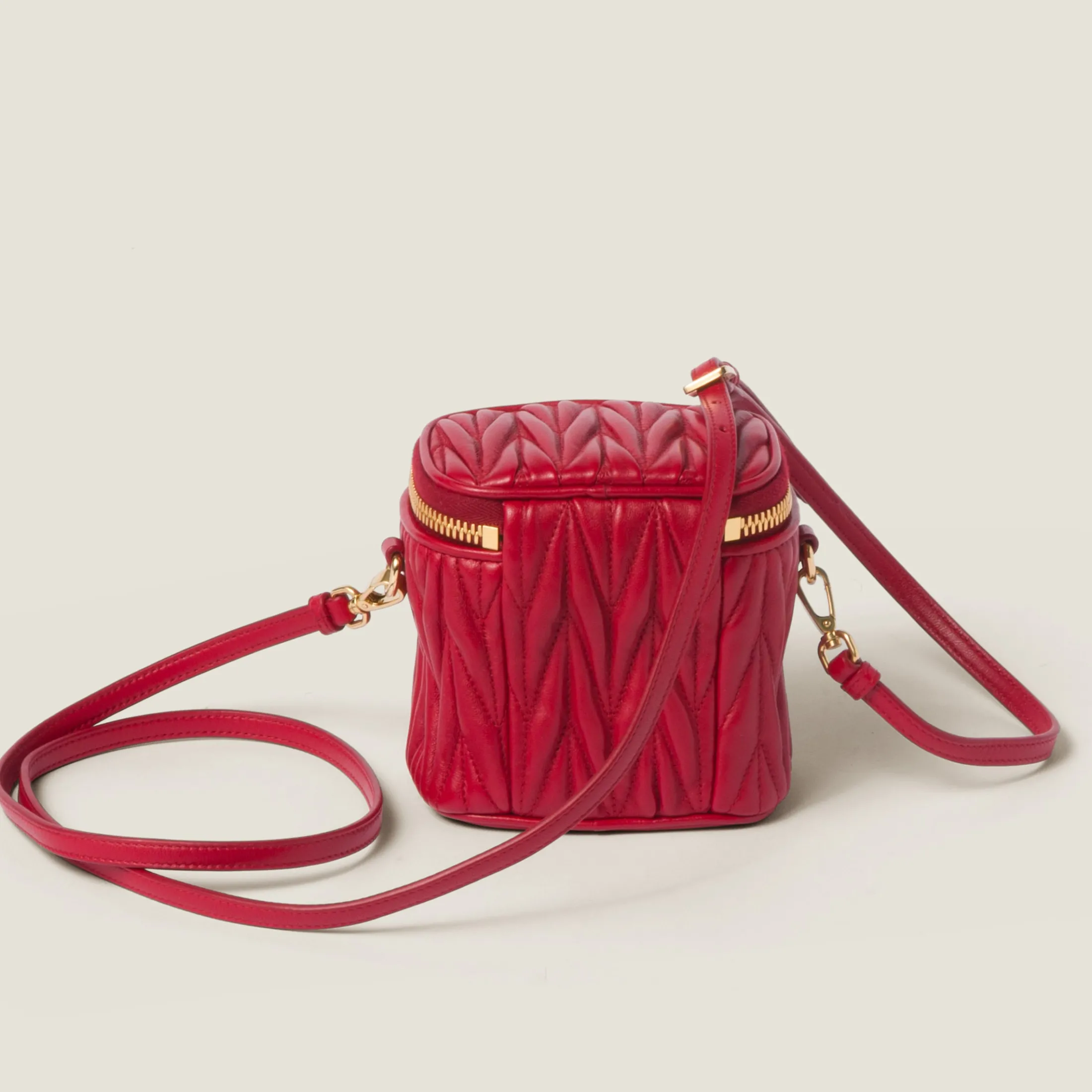 Red Matelassé Nappa Leather Micro Bag | Miu Miu