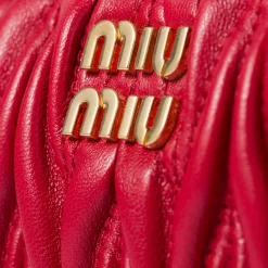 Red Matelassé Nappa Leather Pouch | Miu Miu