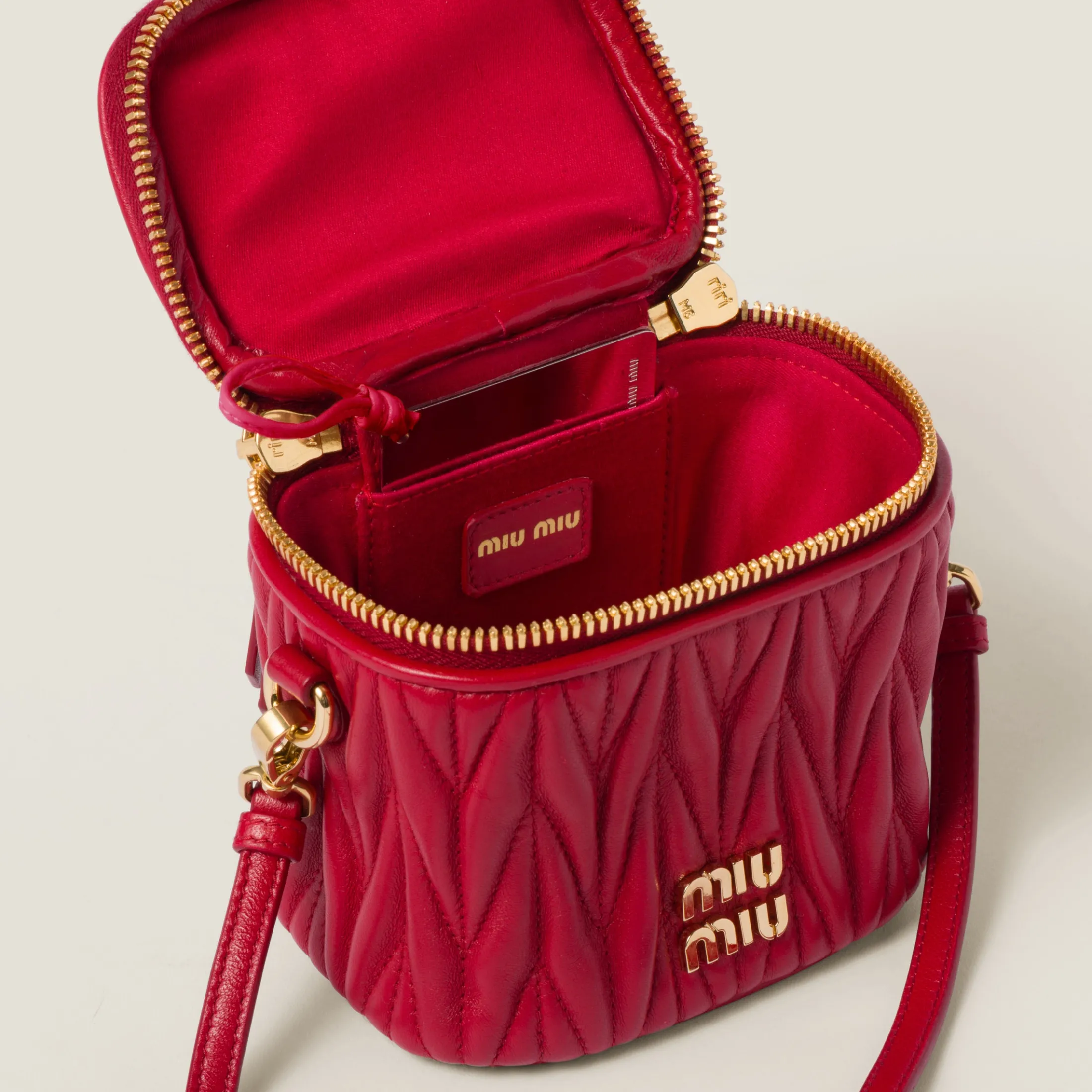 Red Matelassé Nappa Leather Micro Bag | Miu Miu