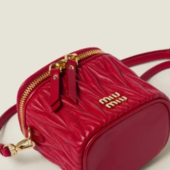 Red Matelassé Nappa Leather Micro Bag | Miu Miu