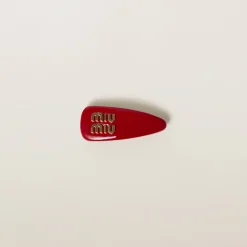 Red Patent Leather Hair Clip | Miu Miu