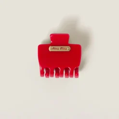 Red Plexiglas Clip | Miu Miu