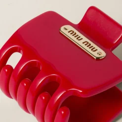 Red Plexiglas Clip | Miu Miu