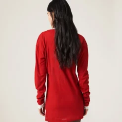 Red Ribbed Knit Jersey Dress | Miu Miu