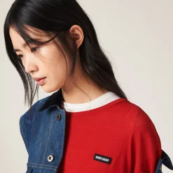 Red Ribbed Knit Jersey Dress | Miu Miu