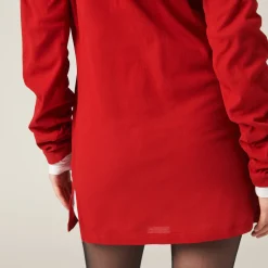 Red Ribbed Knit Jersey Dress | Miu Miu