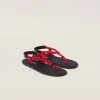 Red Riviere Cord And Leather Sandals | Miu Miu