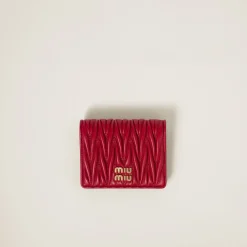 Red Small Matelassé Nappa Leather Wallet | Miu Miu