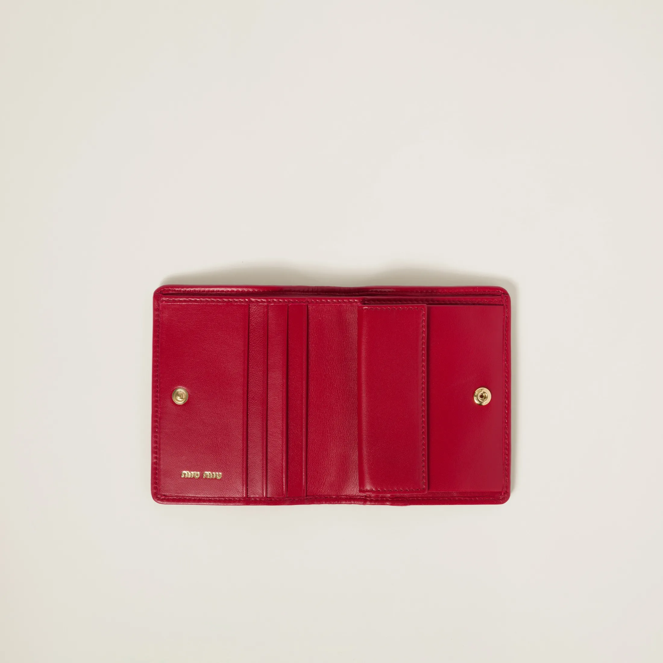 Red Small Matelassé Nappa Leather Wallet | Miu Miu