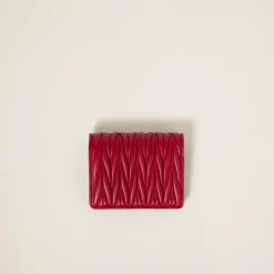 Red Small Matelassé Nappa Leather Wallet | Miu Miu