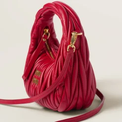 Red Wander Matelassé Nappa Leather Hobo Mini-bag | Miu Miu