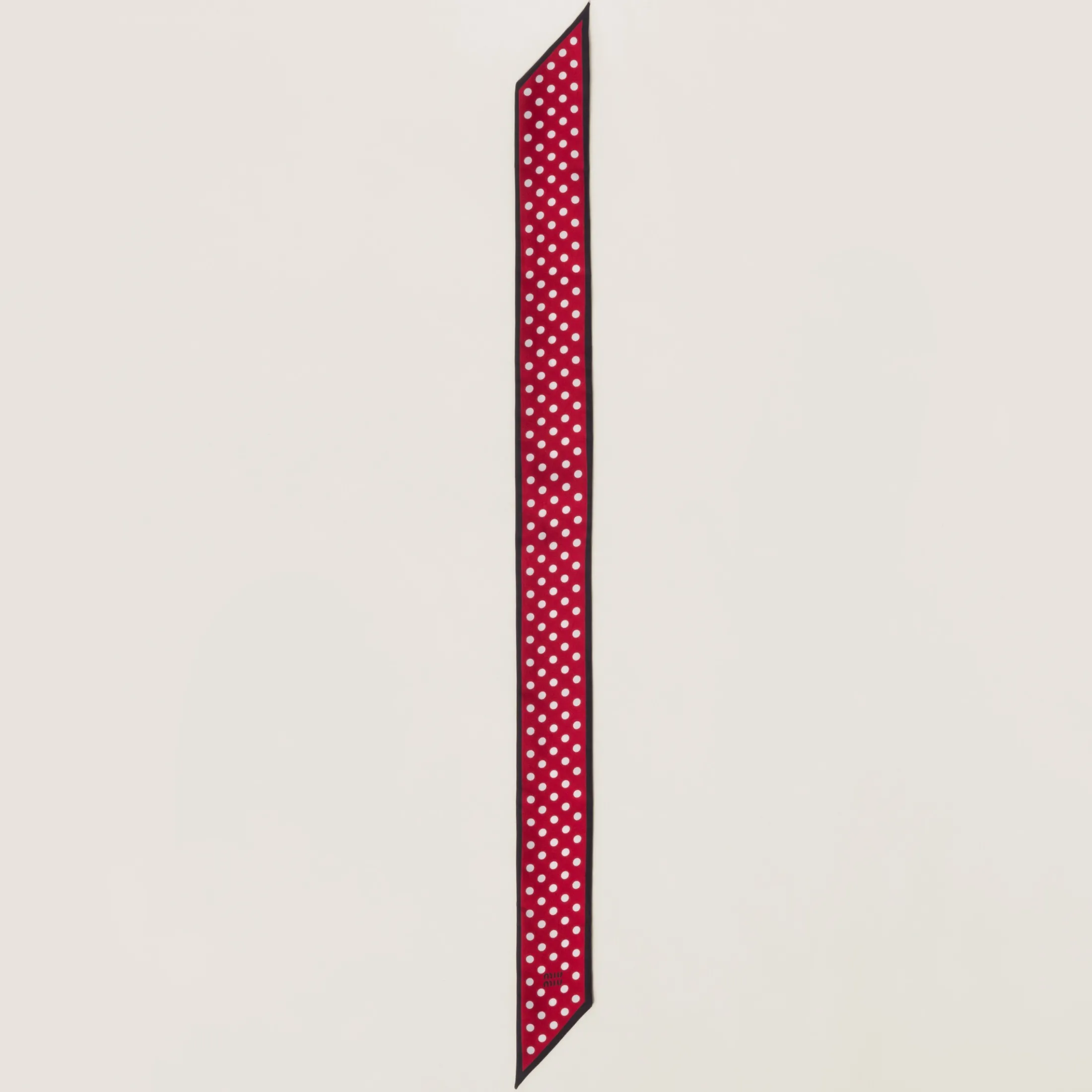Red/black Printed Twill Scarf | Miu Miu