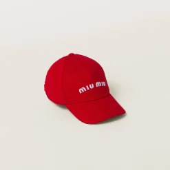 Red/white Drill Baseball Cap | Miu Miu