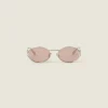 Rose Gold Lenses Miu Miu Logo Sunglasses | Miu Miu