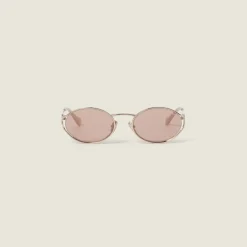 Rose Gold Lenses Miu Miu Logo Sunglasses | Miu Miu