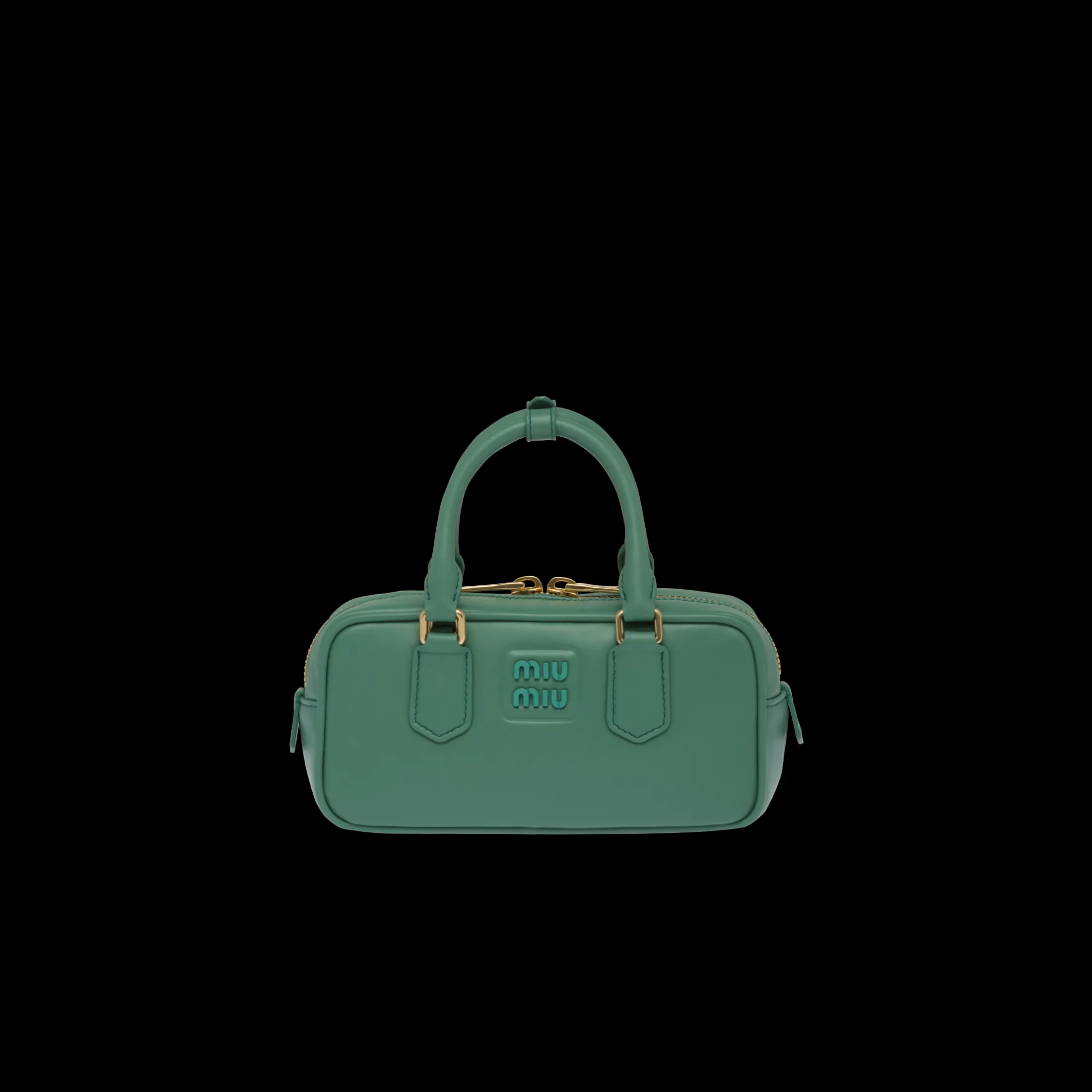 Sage Green Arcadie Leather Bag | Miu Miu
