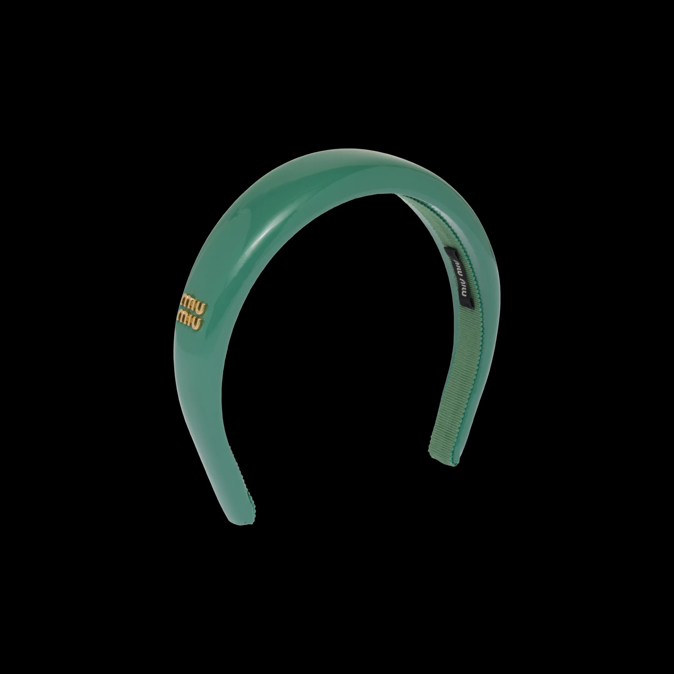 Sage Green Patent Leather Headband | Miu Miu