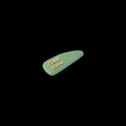 Sage Green Patent Leather Hair Clip | Miu Miu