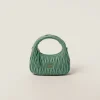 Sage Green Wander Matelassé Nappa Leather Hobo Bag | Miu Miu