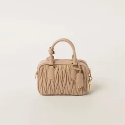 Sand Beige Arcadie Matelassé Nappa Leather Bag | Miu Miu