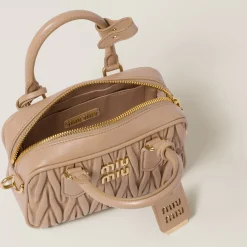 Sand Beige Arcadie Matelassé Nappa Leather Bag | Miu Miu