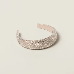 Sand Beige Duchess Headband | Miu Miu