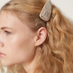 Sand Beige Duchesse Hair Clip | Miu Miu