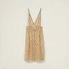 Sand Beige Embroidered Organza Dress | Miu Miu