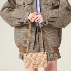 Sand Beige Matelassé Nappa Leather Mini-bag | Miu Miu