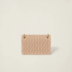 Sand Beige Matelassé Nappa Leather Mini-bag | Miu Miu
