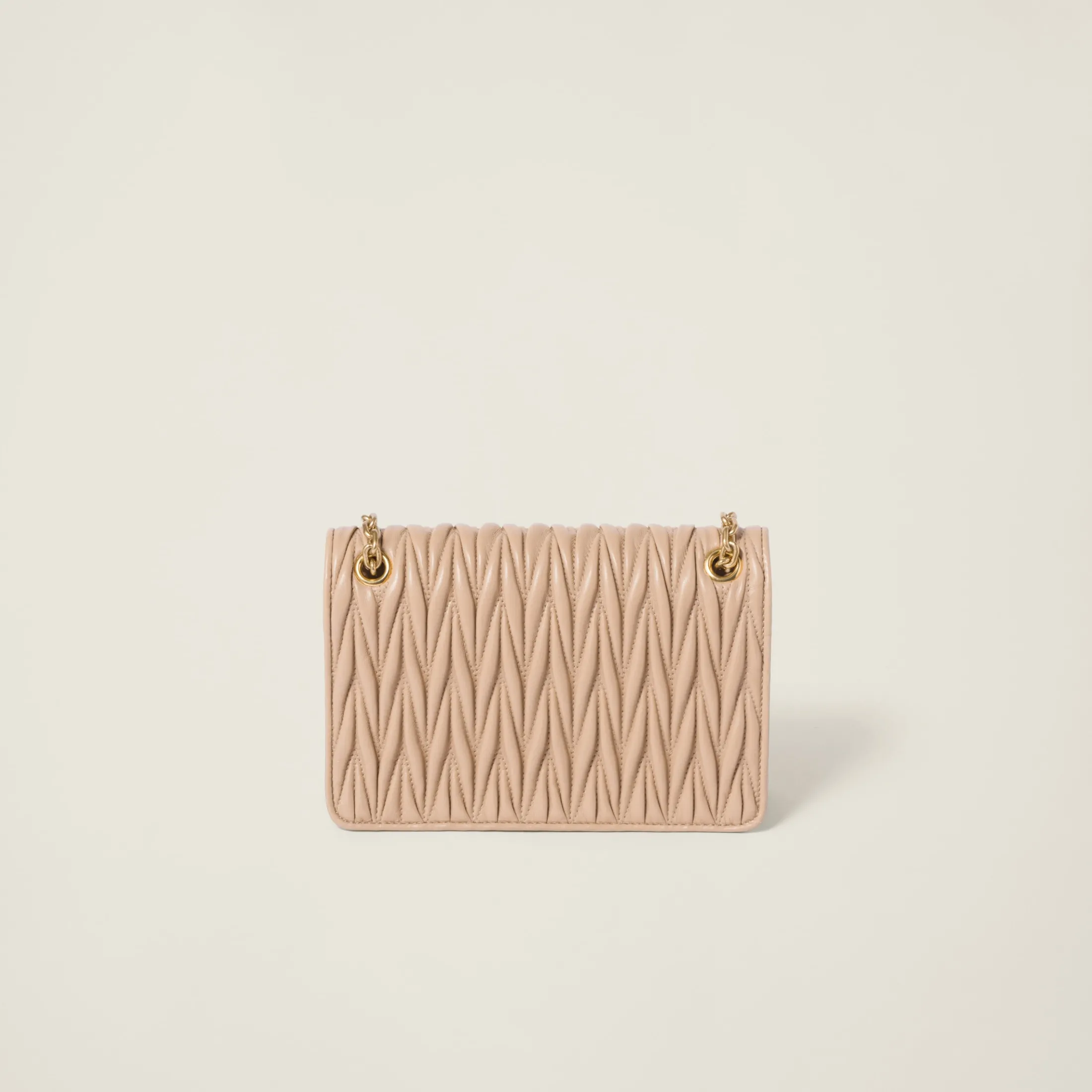Sand Beige Matelassé Nappa Leather Mini-bag | Miu Miu