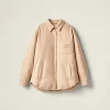 Sand Beige Medium-weight Velour Down Jacket | Miu Miu