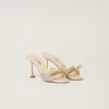 Sand Beige Satin Sandals | Miu Miu