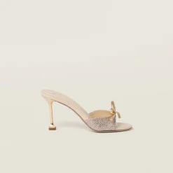 Sand Beige Satin Sandals | Miu Miu