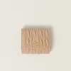Sand Beige Small Matelassé Nappa Leather Wallet | Miu Miu