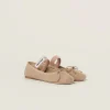 Sand Beige Suede Ballerinas | Miu Miu