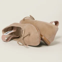 Sand Beige Suede Ballerinas | Miu Miu
