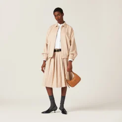 Sand Beige Velour Skirt | Miu Miu