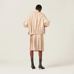 Sand Beige Velour Skirt | Miu Miu